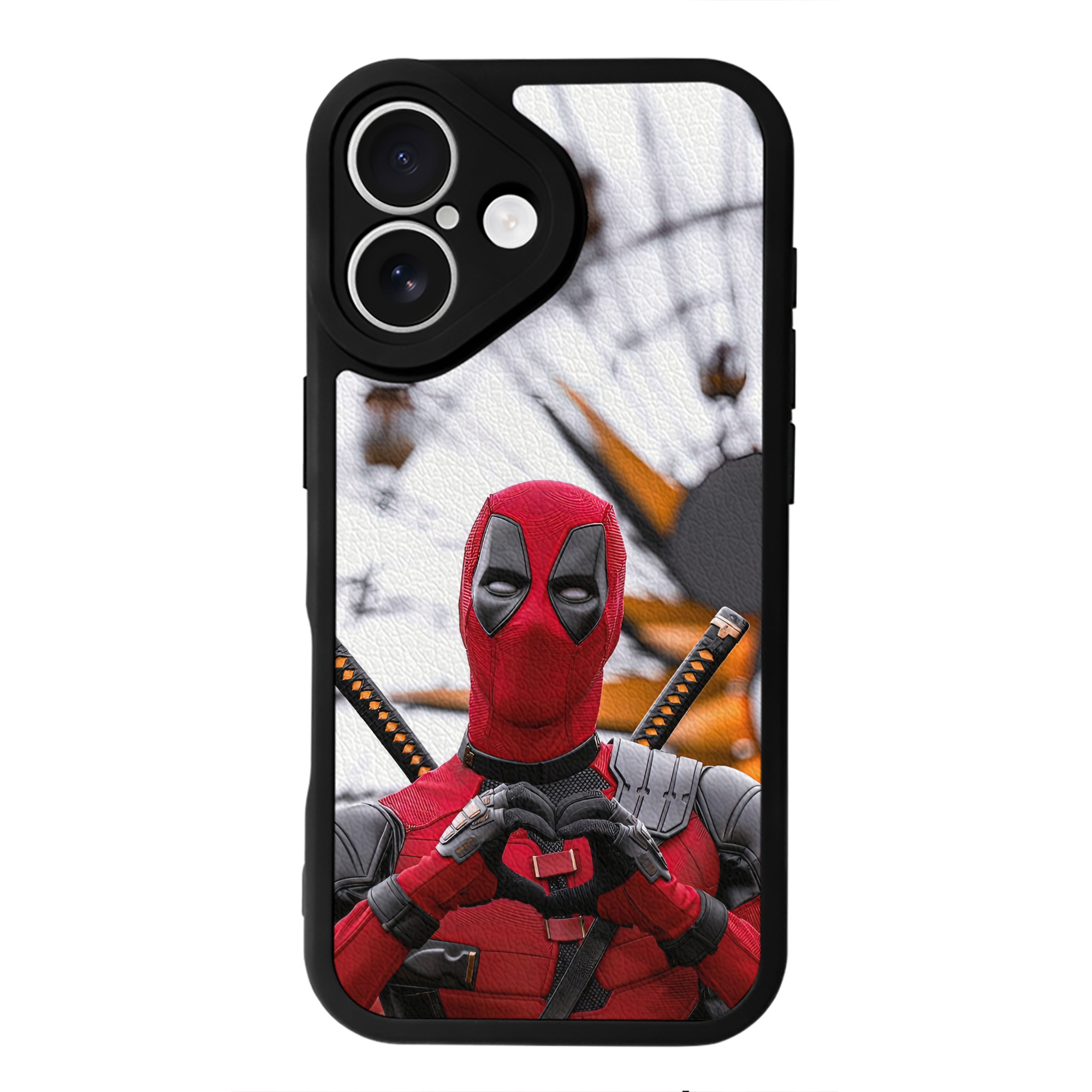 （画像用） Deadpool デッドプール 【iPhone 16シリーズ対応】シリコンスマホケース（レザー調） 材質：シリコン